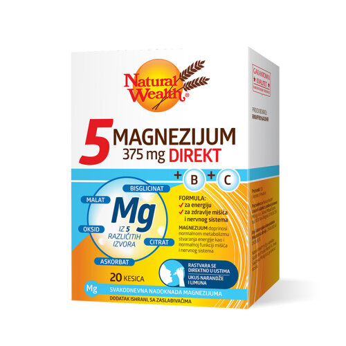 5 MAGNEZIJUM 375 mg DIREKT + B +C
